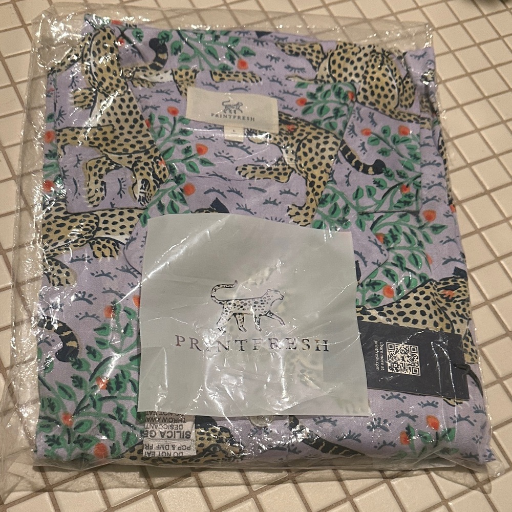 Printfresh Lavender Leopard Floral Pajama eco satin pajama set